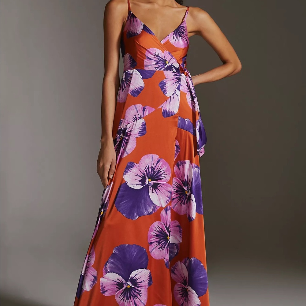 Hutch maxi satin floral Alden dress